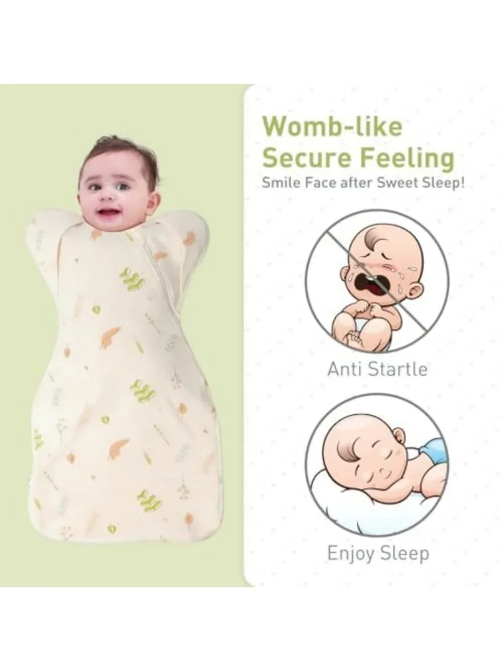 Soft Organic Cotton Swaddles for Newborns 0-3 Months | Arms Up Design, Unisex